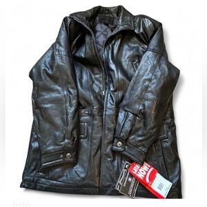 Vintage 1990 Contemporary Expressions Black Leather Bomber Jacket Men's Size L